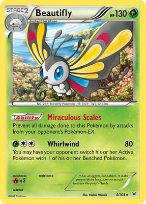 Beautifly card from XY - Roaring Skies
