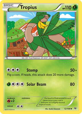 Tropius card from XY - Roaring Skies