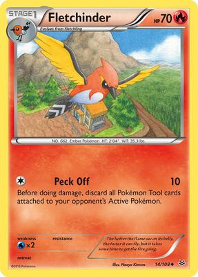 Fletchinder card from XY - Roaring Skies