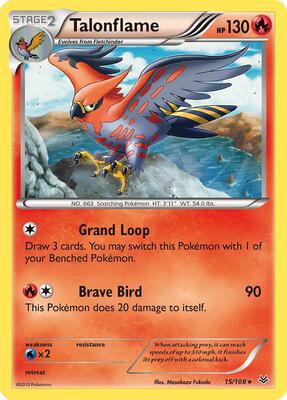 Talonflame card from XY - Roaring Skies