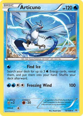 Articuno (16) card from XY - Roaring Skies
