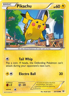 Pikachu card from XY - Roaring Skies