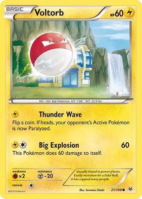 Voltorb card from XY - Roaring Skies