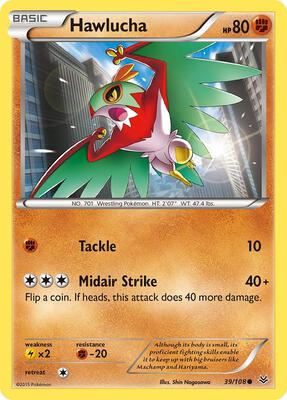 Hawlucha card from XY - Roaring Skies