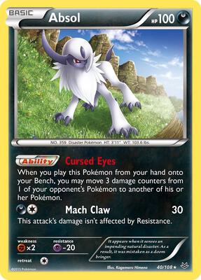 Absol card from XY - Roaring Skies