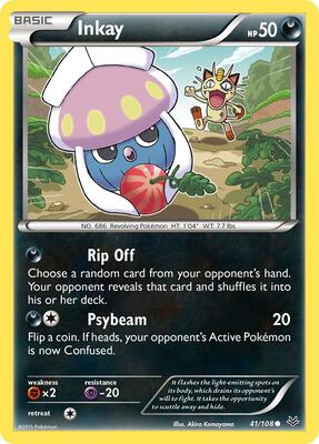 Inkay card from XY - Roaring Skies