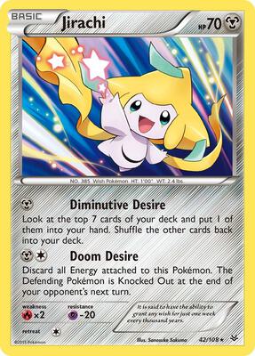 Jirachi card from XY - Roaring Skies