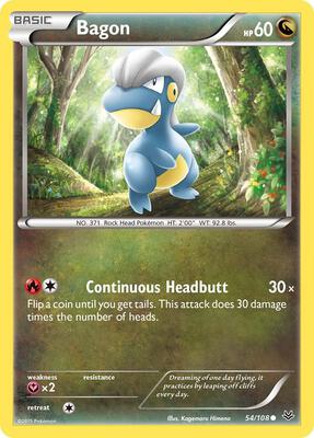 Bagon (54) card from XY - Roaring Skies