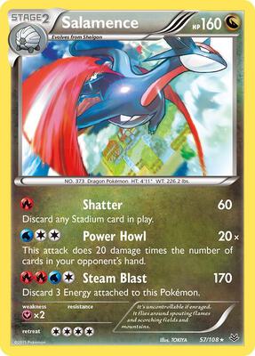Salamence card from XY - Roaring Skies