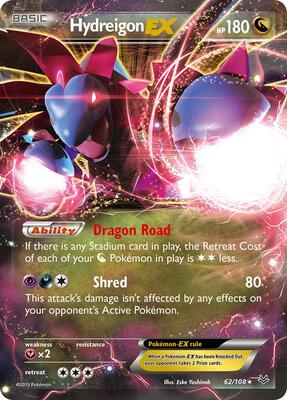 Hydreigon EX card from XY - Roaring Skies