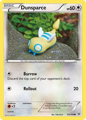 Dunsparce card from XY - Roaring Skies