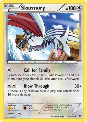 Skarmory card from XY - Roaring Skies