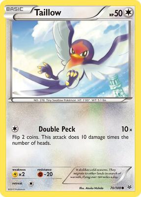 Taillow card from XY - Roaring Skies