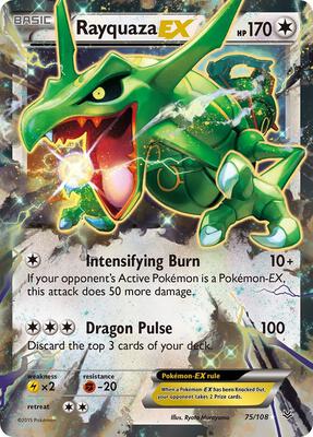 Rayquaza EX (75) card from XY - Roaring Skies