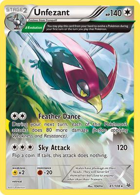 Unfezant (81 Delta) card from XY - Roaring Skies