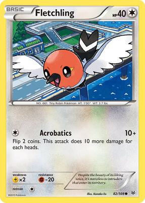 Fletchling card from XY - Roaring Skies