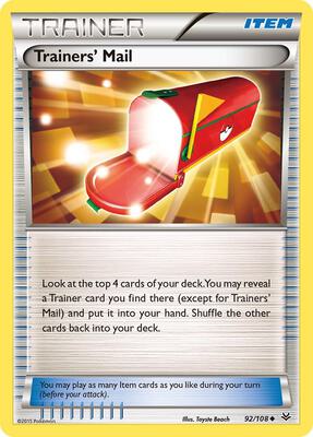 Trainers' Mail card from XY - Roaring Skies