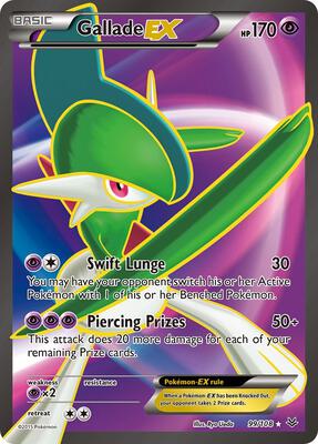 Gallade EX (99 Full Art) card from XY - Roaring Skies