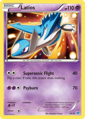 Latios (#30 Holo) card from XY Trainer Kit: Latias & Latios