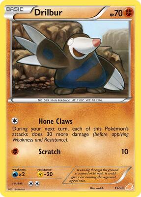 Drilbur (#13) card from BW Trainer Kit: Excadrill & Zoroark