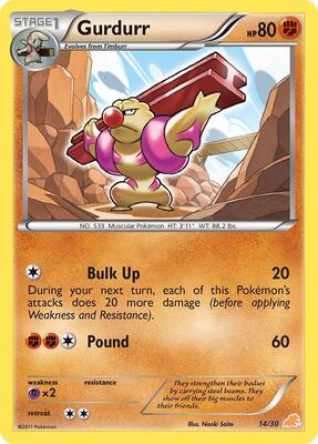 Gurdurr card from BW Trainer Kit: Excadrill & Zoroark