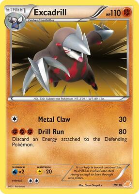 Excadrill (#30 Holo) card from BW Trainer Kit: Excadrill & Zoroark