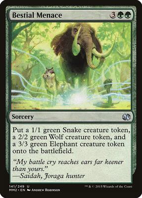 Bestial Menace card from Modern Masters 2015