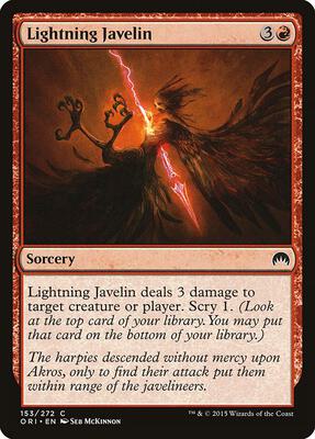Lightning Javelin card from Magic Origins